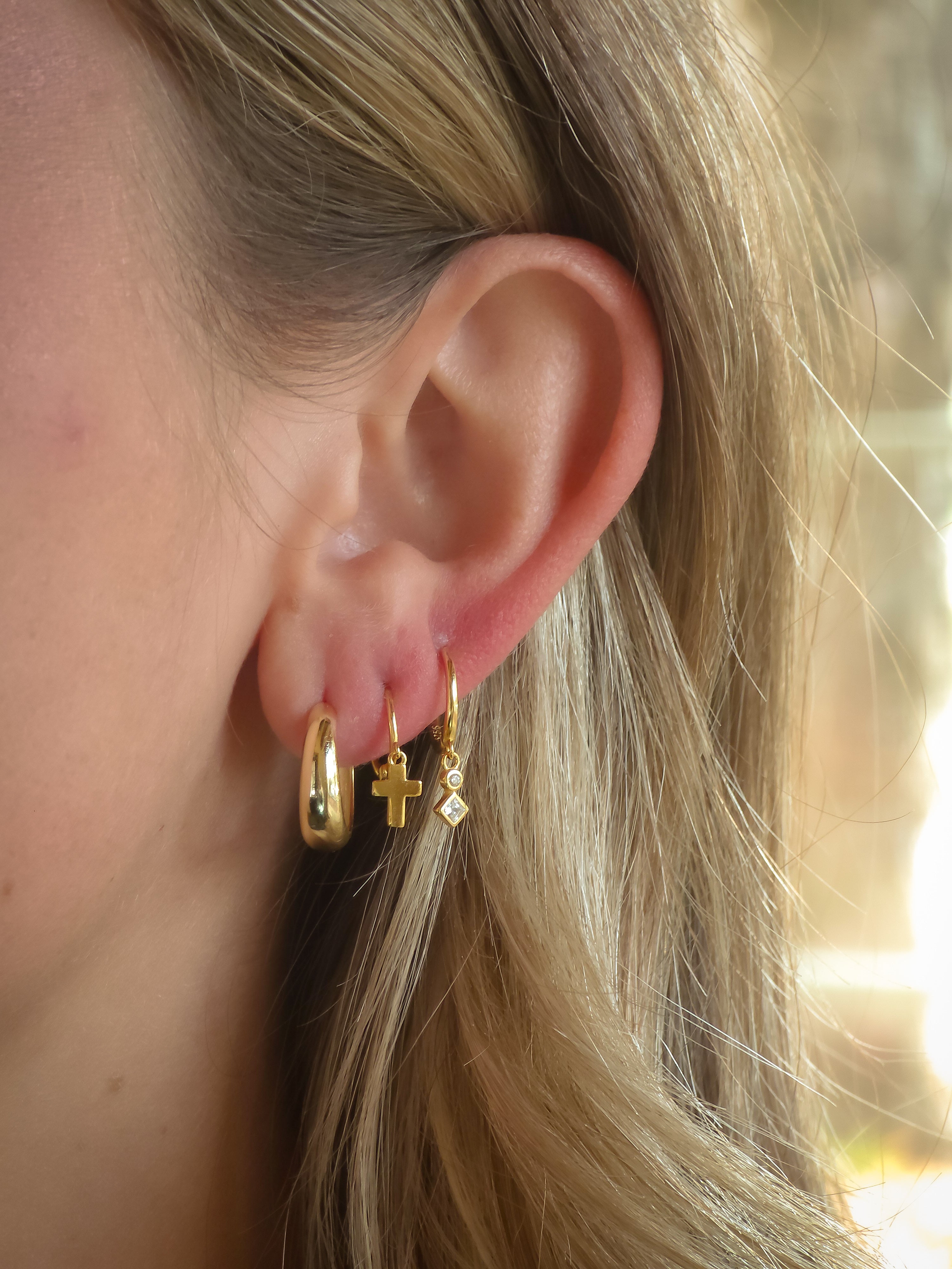 Diamond Dangle Huggies