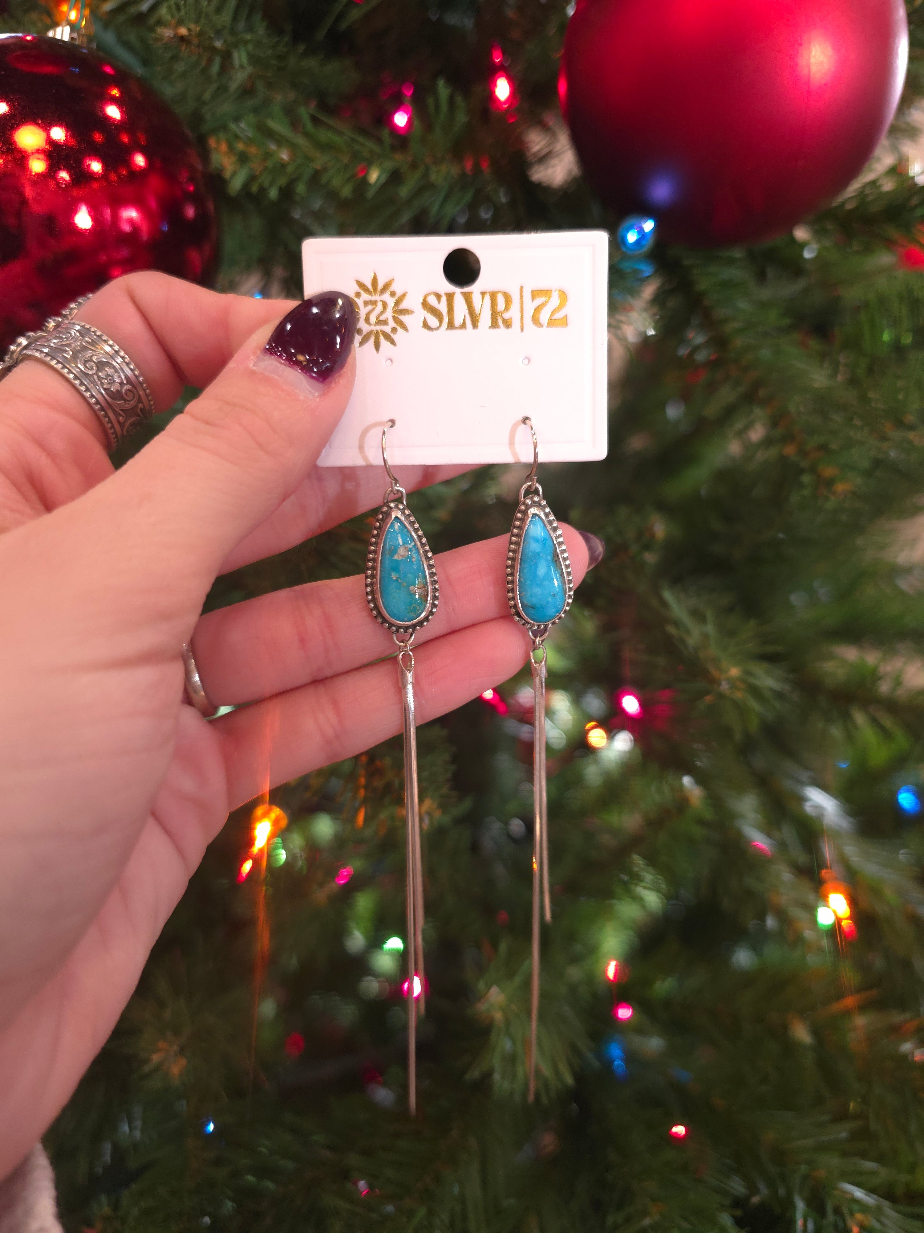 Kingman Turquoise Fringe Earrings