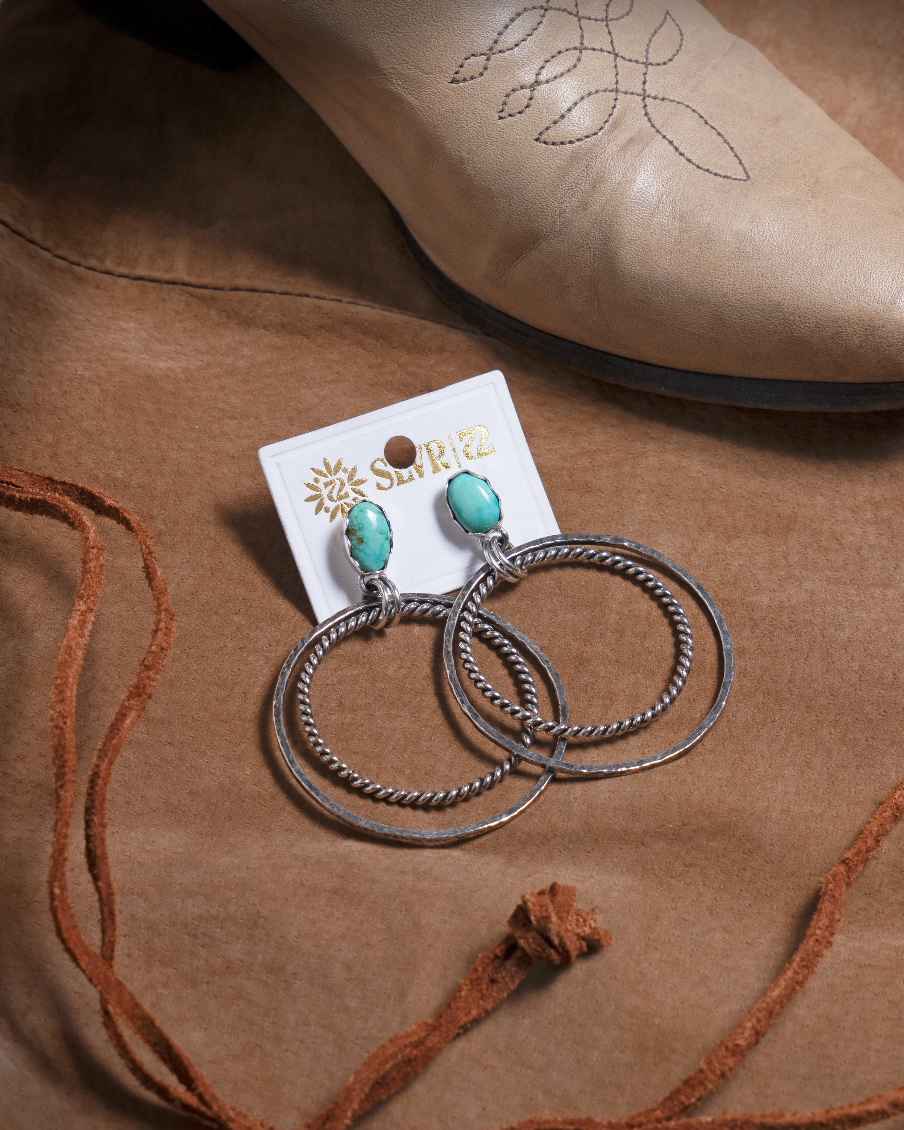 Emerald Valley Turquoise Hoop Earrings
