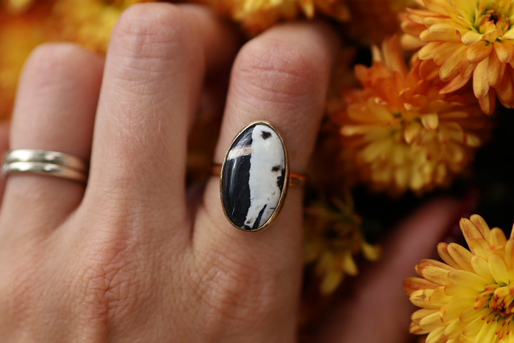 Gold Filled White Buffalo Ring size 7