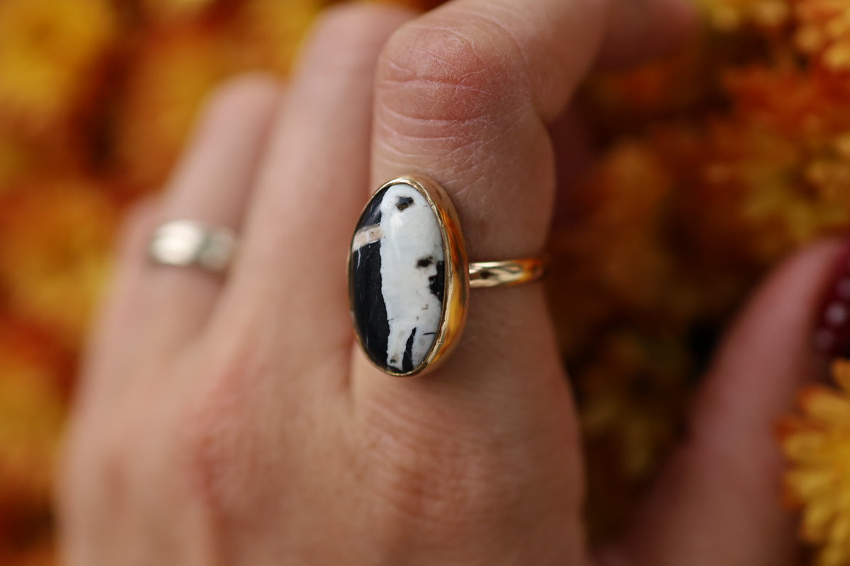 Gold Filled White Buffalo Ring size 7