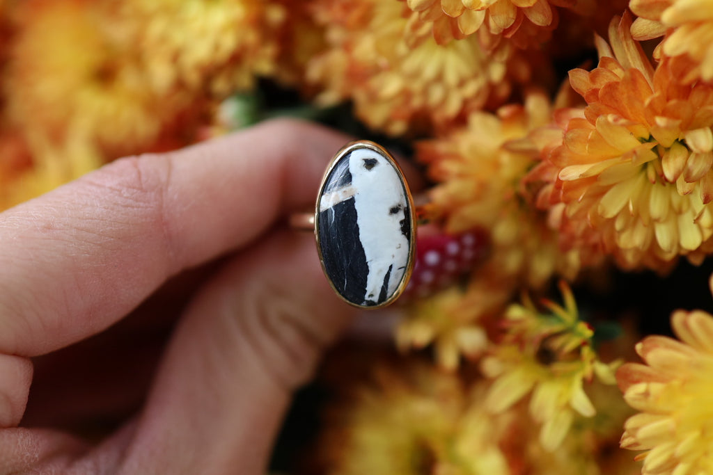 Gold Filled White Buffalo Ring size 7