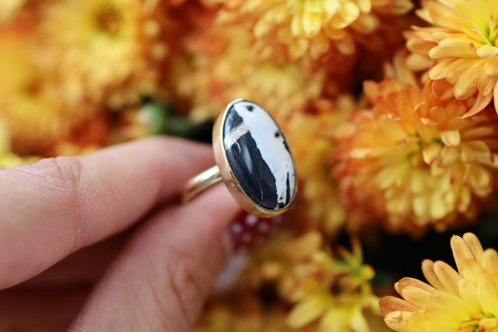 Gold Filled White Buffalo Ring size 7