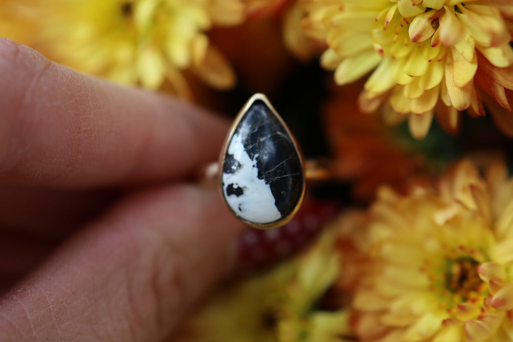 Gold Filled White Buffalo Ring size 6