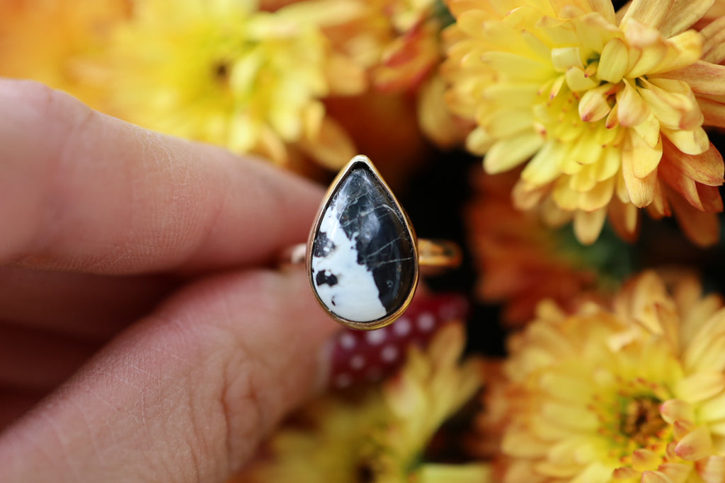 Gold Filled White Buffalo Ring size 6