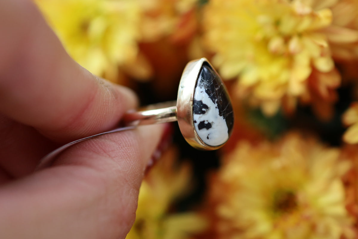 Gold Filled White Buffalo Ring size 6