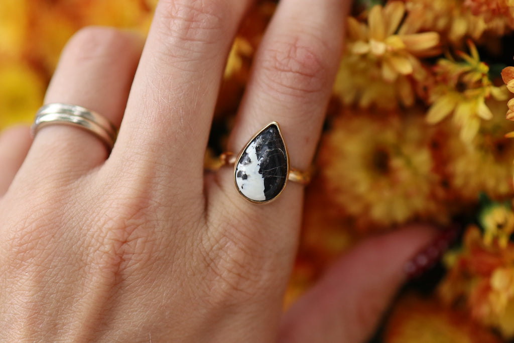 Gold Filled White Buffalo Ring size 6