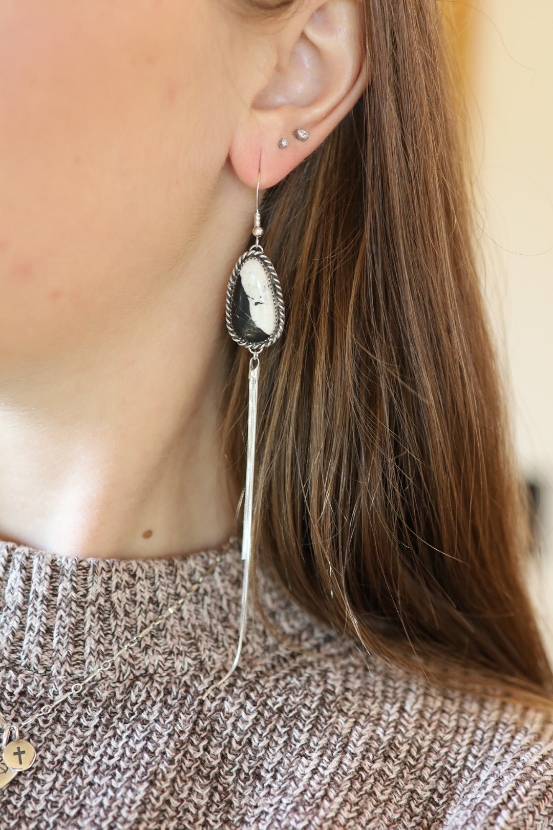 White Buffalo Earrings
