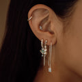 Square Opal Threader Earring