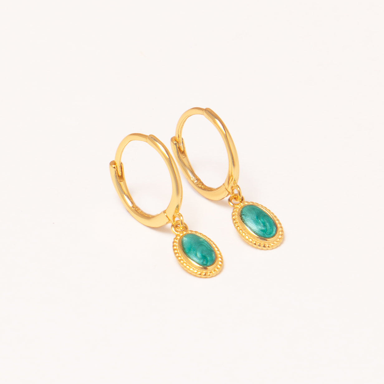 Turquoise Huggie Earrings