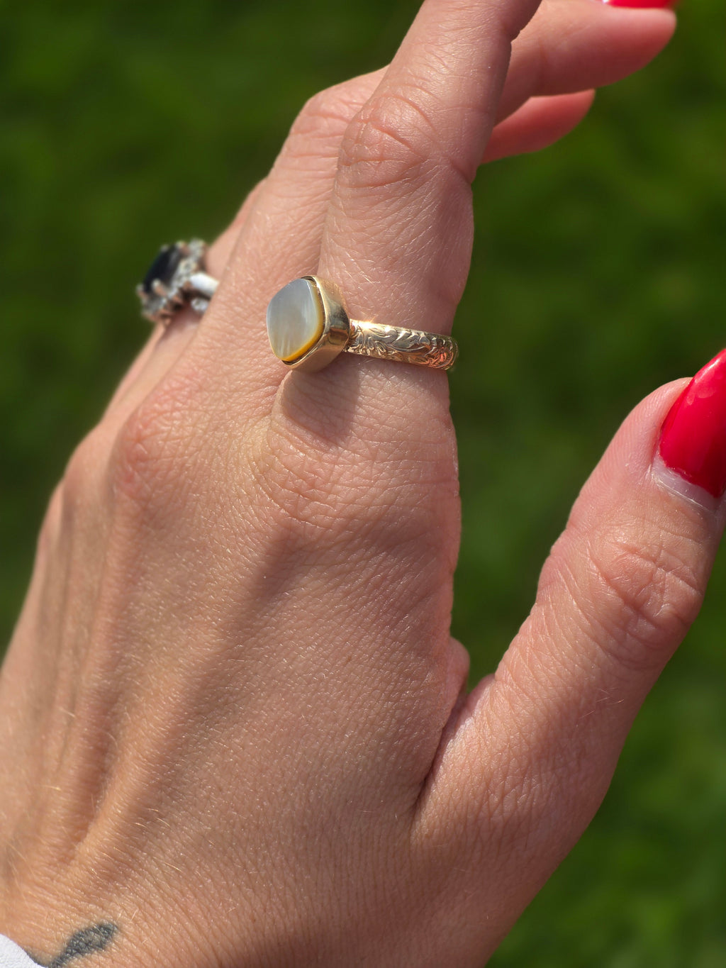 Gold Filled Mother of Pearl Ring size 6