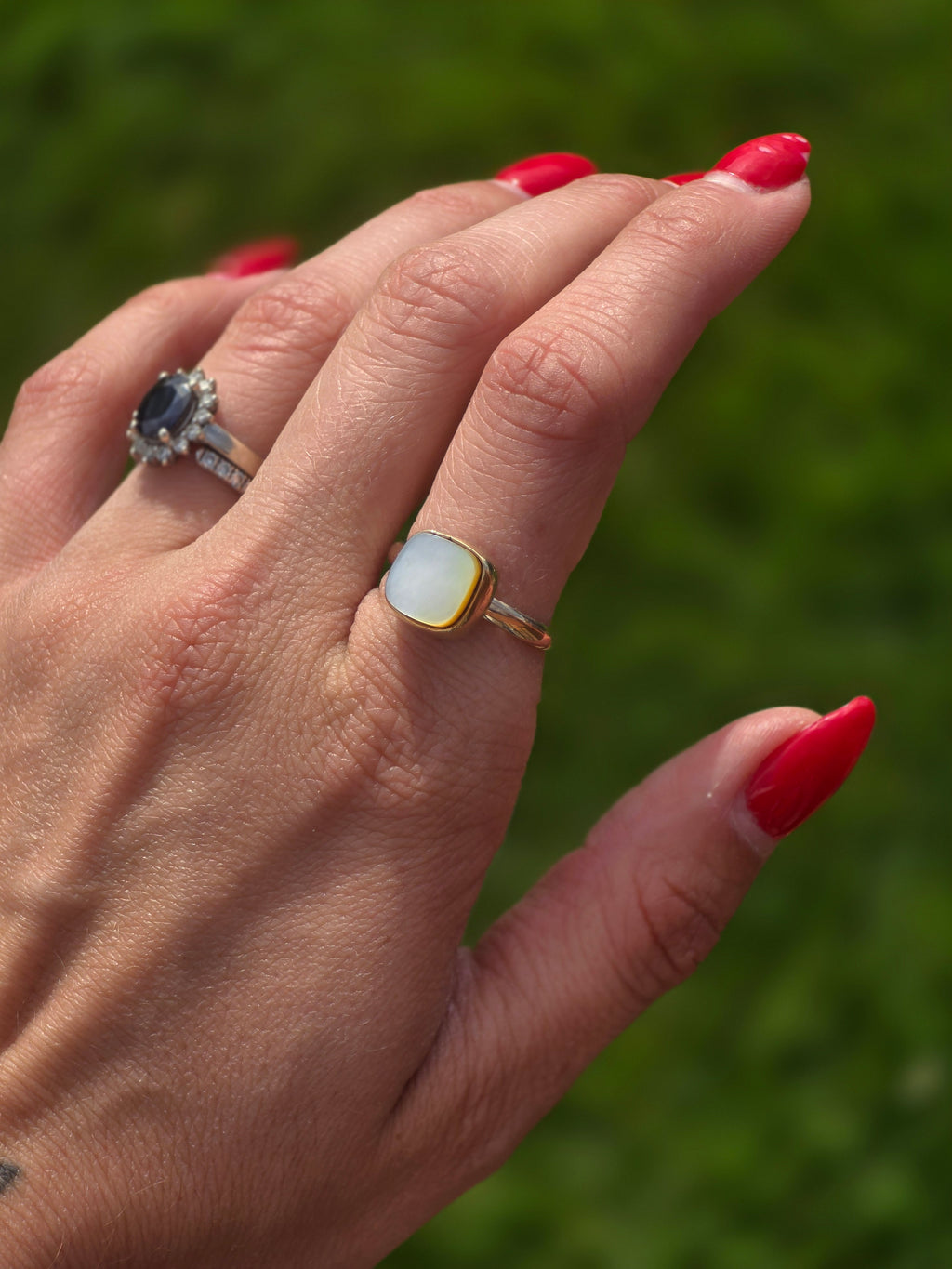 Gold Filled Mother of Pearl Ring size 8