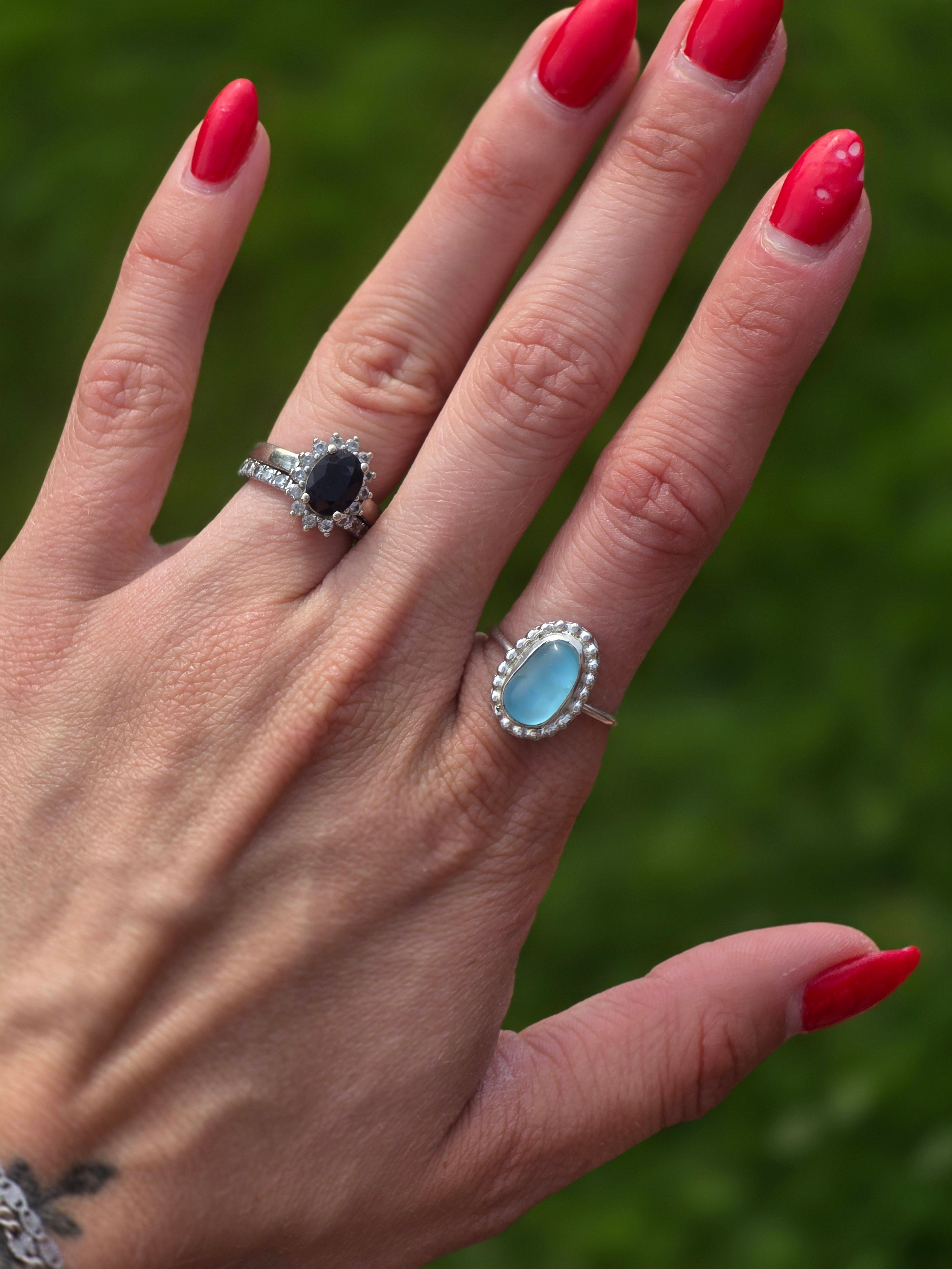 Seaglass Ring size 7