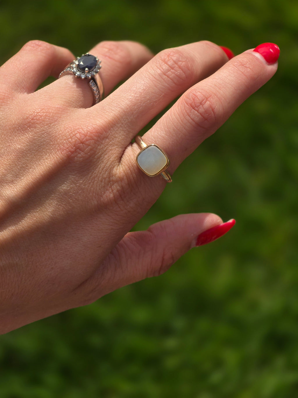 Gold Filled Mother of Pearl Ring size 7.75