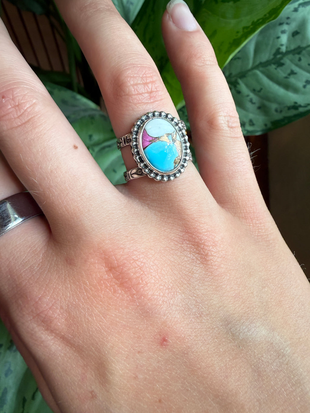 Kingman Cotton Candy Turquoise Ring size 8
