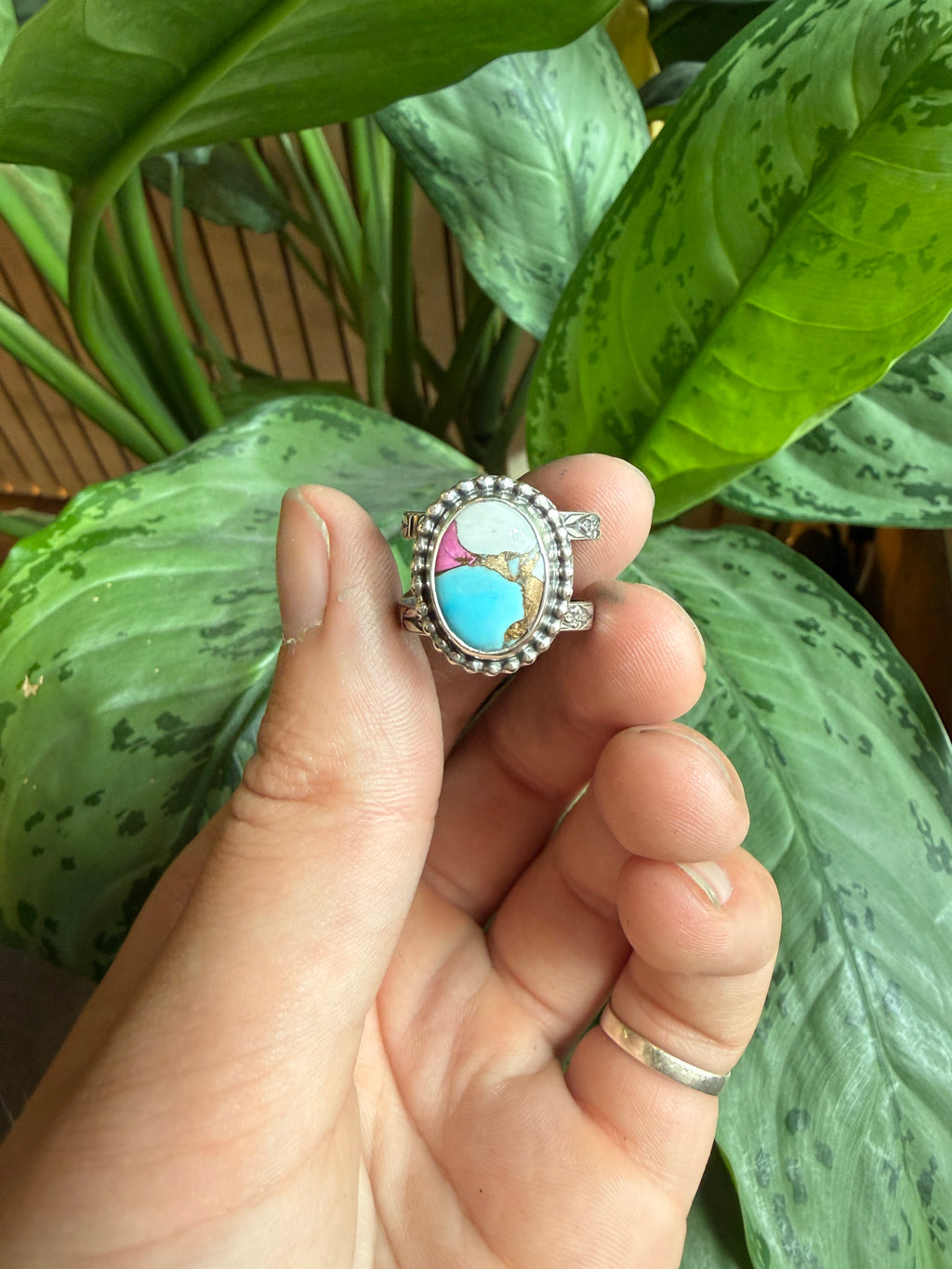 Kingman Cotton Candy Turquoise Ring size 8