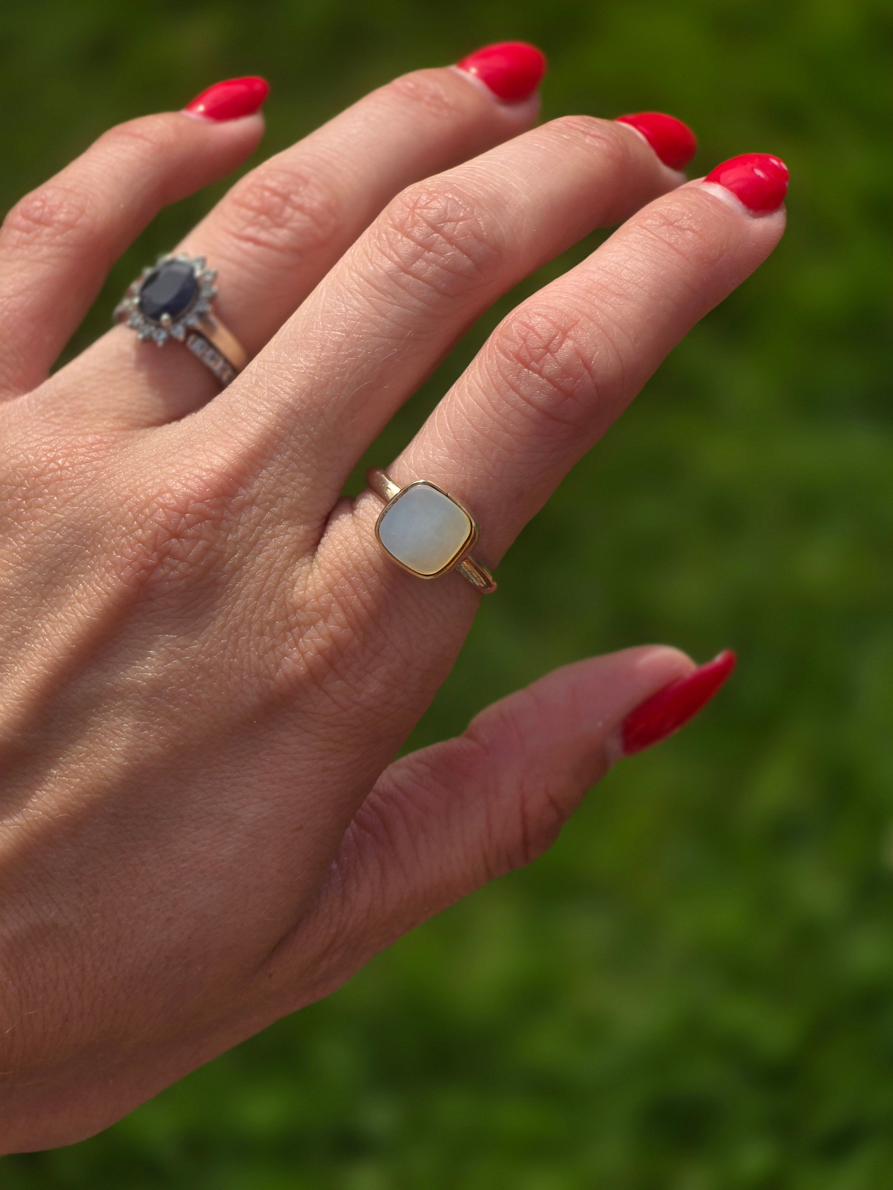 Gold Filled Mother of Pearl Ring size 8