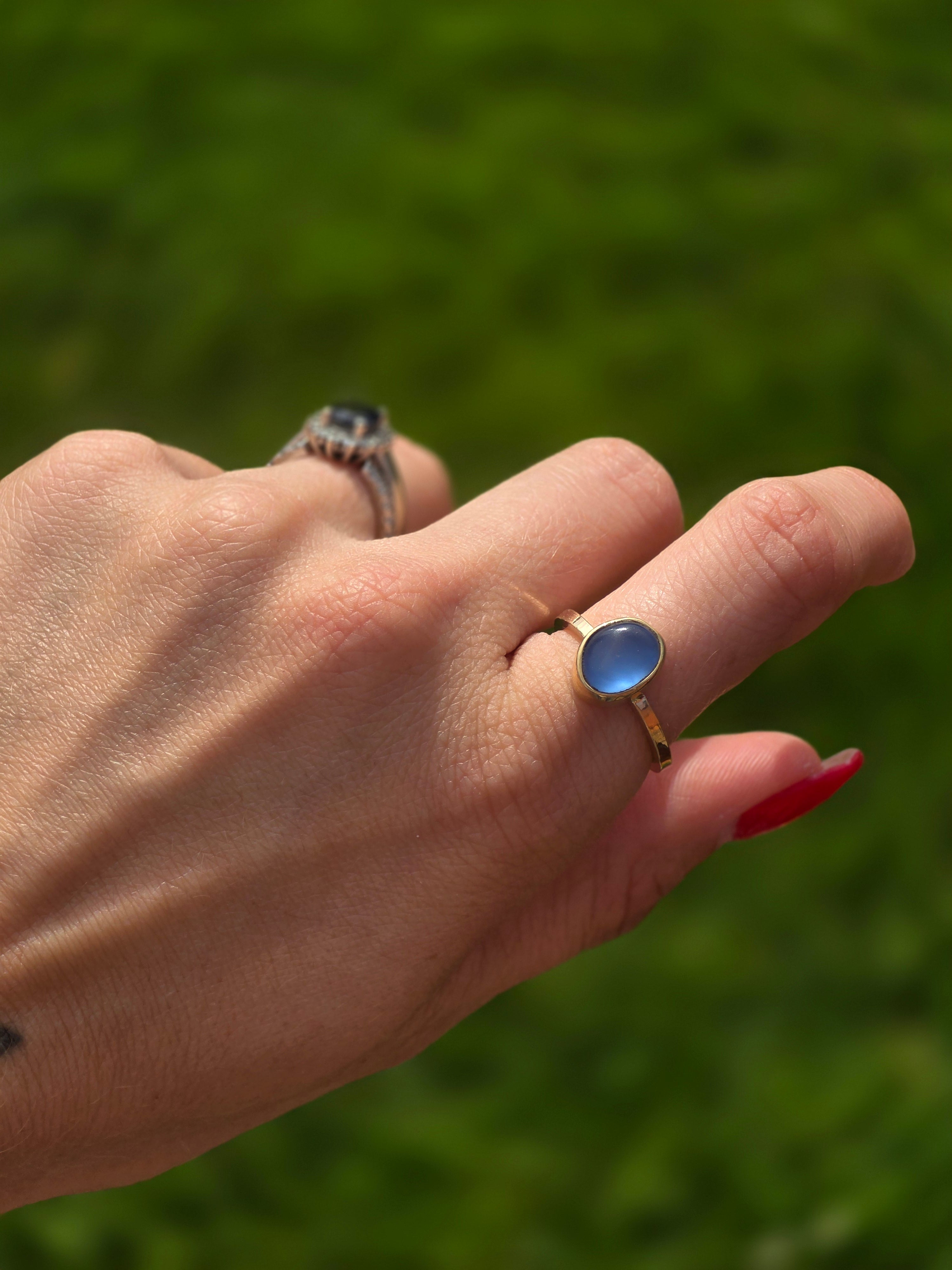Gold Filled Seaglass Ring size 7