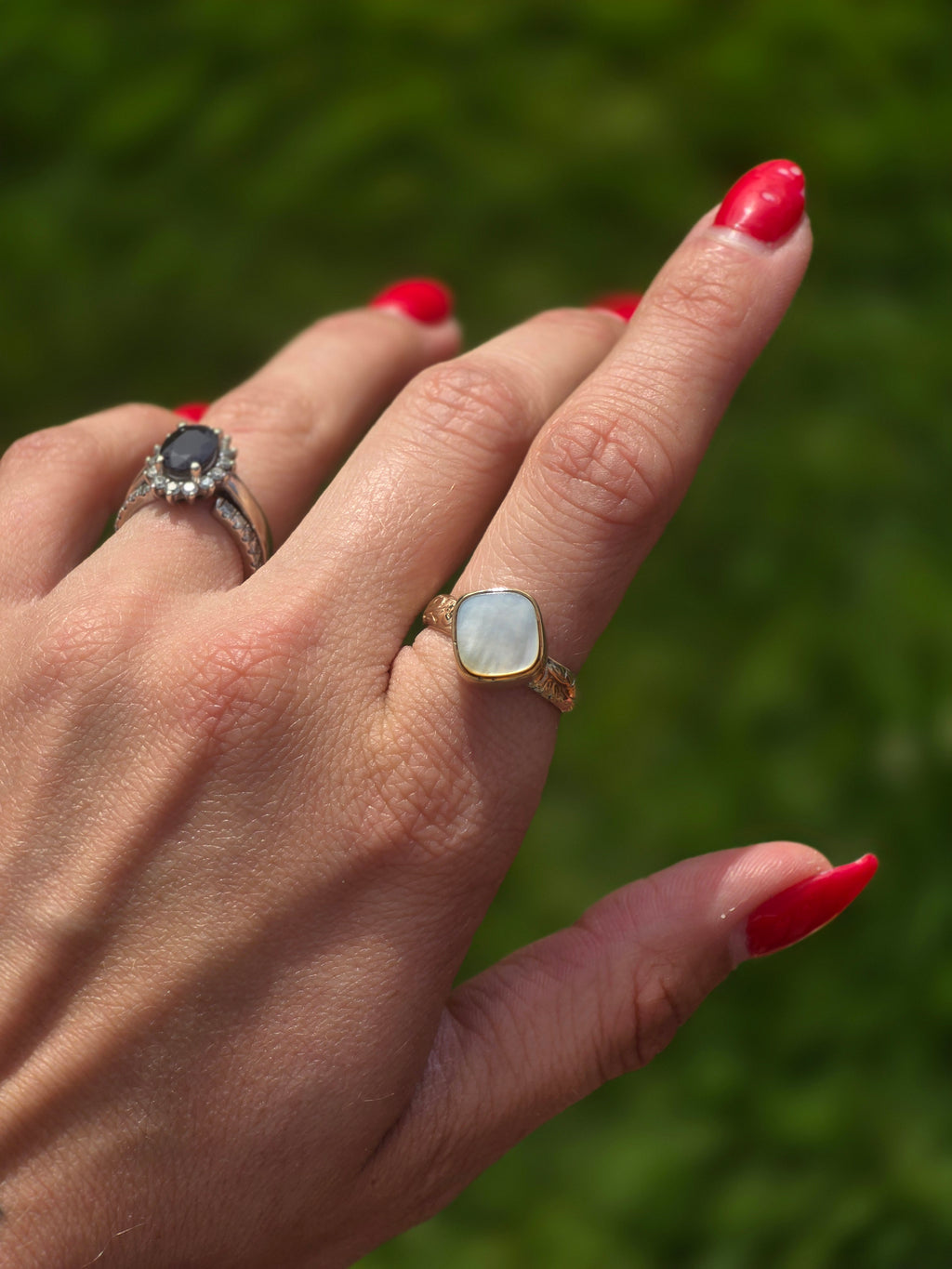 Gold Filled Mother of Pearl Ring size 6