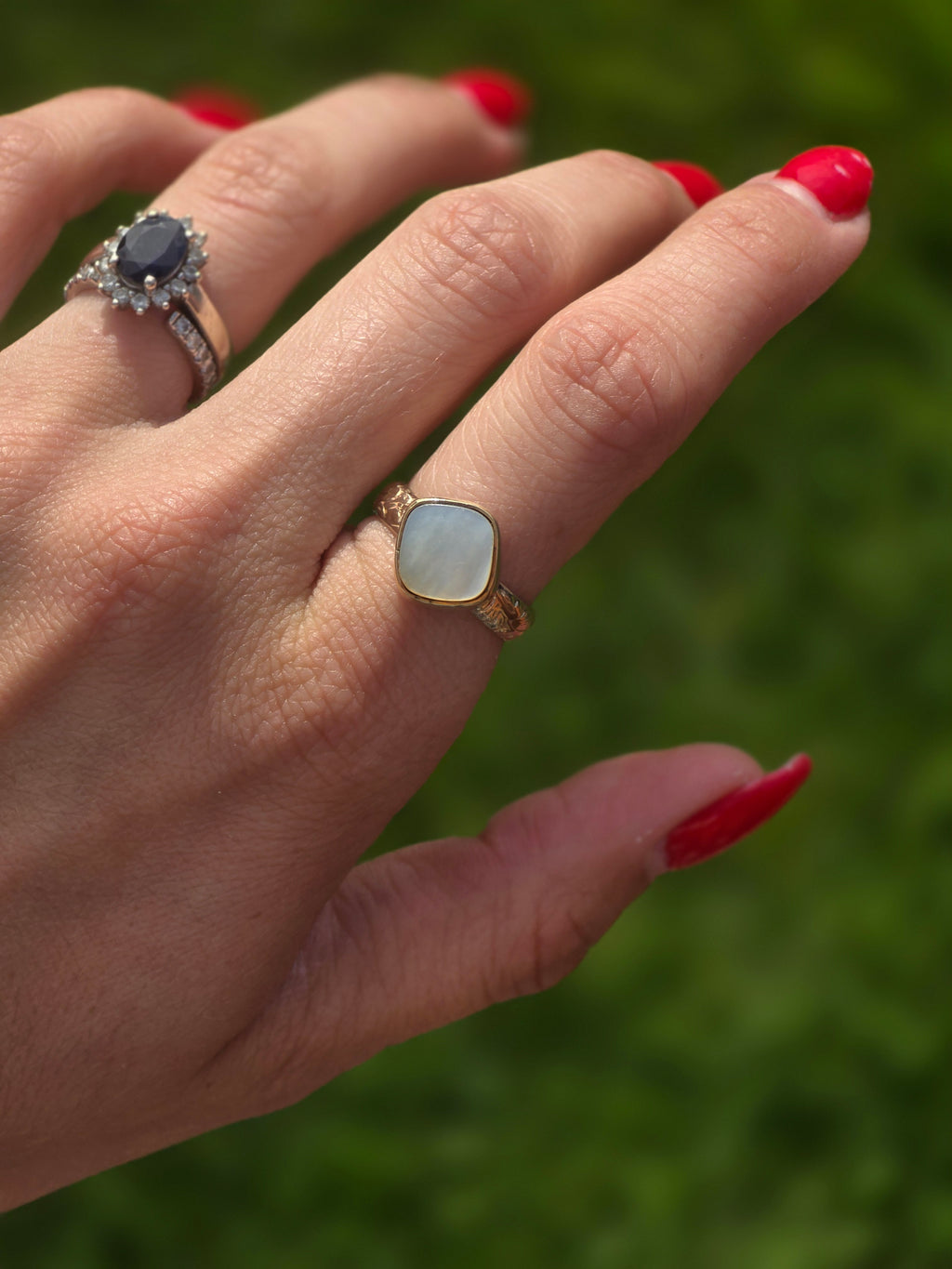 Gold Filled Mother of Pearl Ring size 6