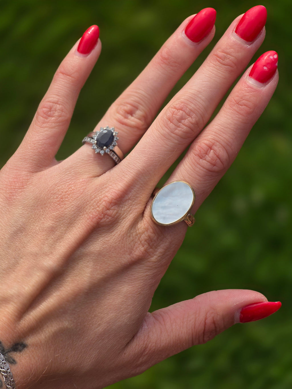 Gold Filled Mother of Pearl Ring size 8