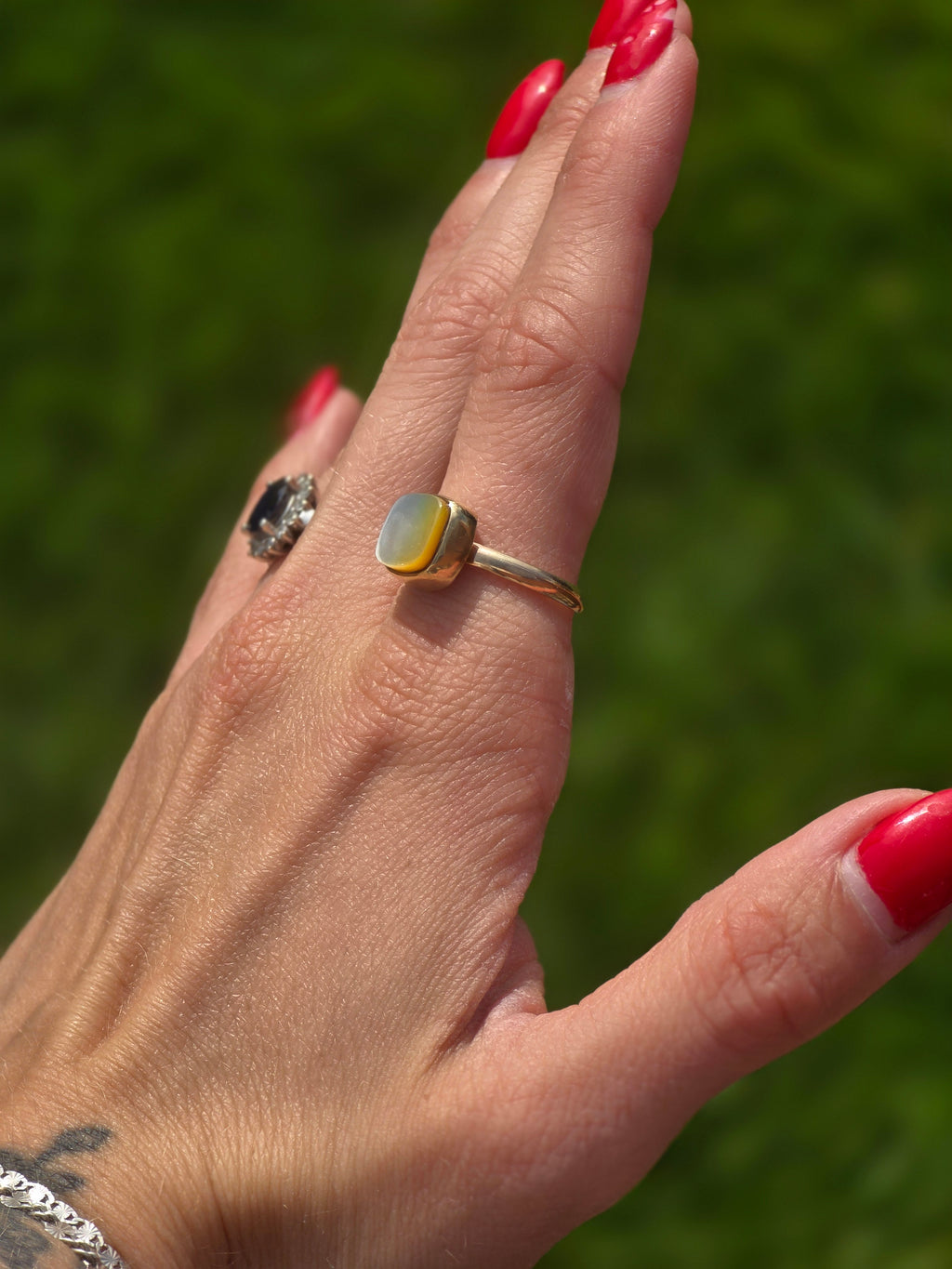 Gold Filled Mother of Pearl Ring size 7.75