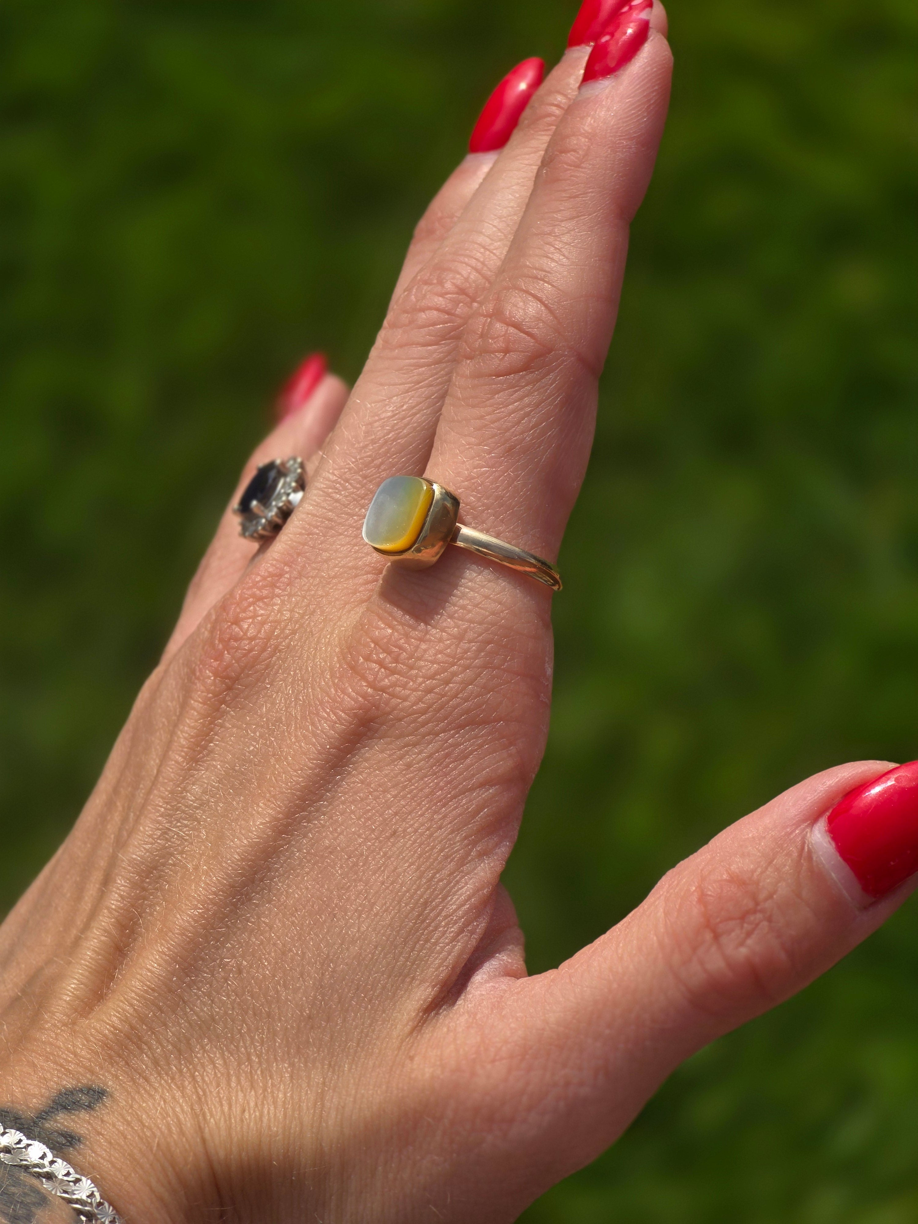Gold Filled Mother of Pearl Ring size 7.75